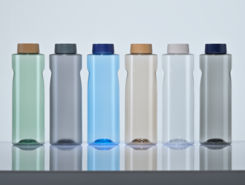 Kavodrink Premium Flaschen - bruchsicher, spülmaschinenfest, viel Druckfläche, in verschiedenen Flaschen- & Deckelfarben