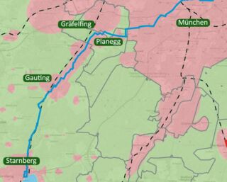 Skizze der favorisierten Route (Skizze: Landratsamt Starnberg)