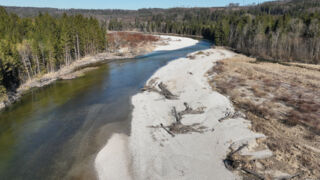 Kiesbänke an der Isar im Süden von München (Foto: Landkreis München)