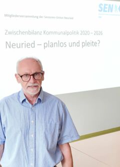 Eine kritische Bilanz der Gemeindepolitik stellte Peter Kellner, Ortsvorsitzender Senioren-Union, unter das Motto „Neuried - planlos und pleite?“ (Foto: Senioren-Union Neuried)