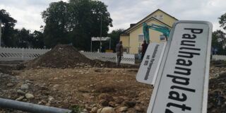 24.07.2020 - Abschluss der archäologischen Arbeiten auf dem Paulhanplatz. (Foto: Unser Würmtal)