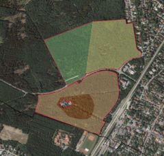 Der Forstbetrieb München hat im Februar diesen Jahres die hellgrüne Fläche bearbeitet (Skizze: Gemeinde Planegg)