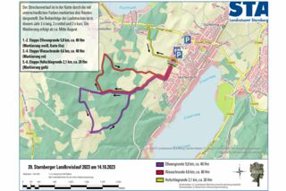 Streckenplan zum 39. Starnberger Landkreislauf