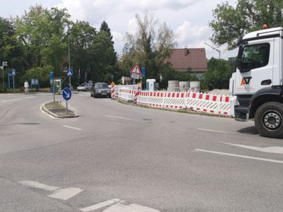 Hauptkreuzung nahe der Kraillinger Brauerei gesperrt  (Foto: Unser Würmtal)