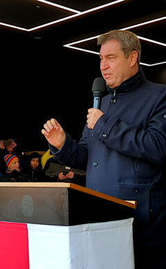 Ministerpräsident Markus Söder beim Spatenstich in Martinsried (Foto: Unser Würmtal)