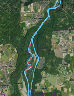 Schutzgebiete von Kiesbrütern an der Isar (Quelle: Geobasisdaten: © Bayerische Vermessungsverwaltung)