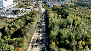 Blick auf die Baugrube in Richtung Großhadern - Klinikum links oben im Bild (Foto: Unser Würmtal)