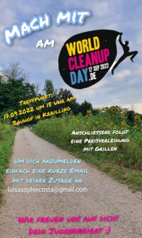 Plakat zum World Clean Up Day in Krailling (Grafik: Jugendbeirat der Gemeinde Krailling)