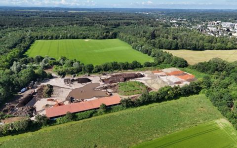 Betroffene Fläche hinter der Kompostieranlage Glück