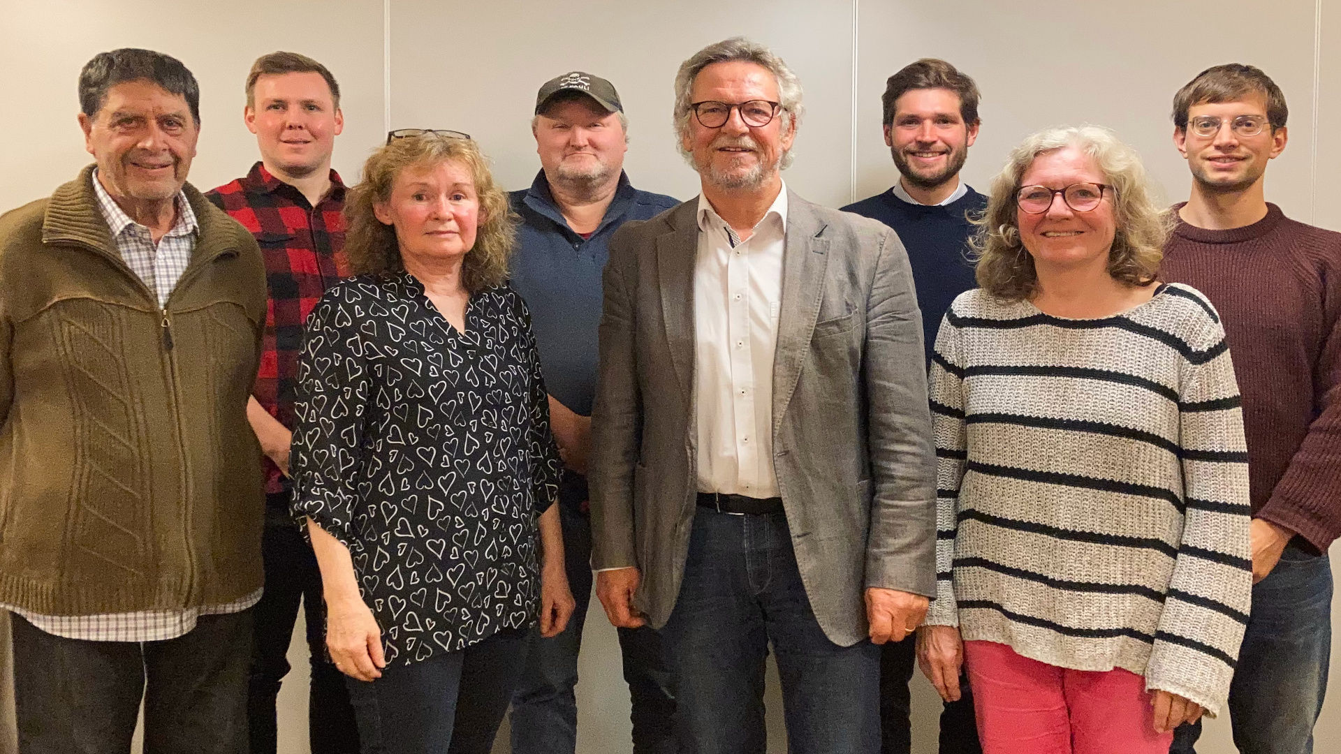 Auf dem Bild sind zu sehen (vlnr): Héctor Rodriguez, Konstantin Schlosser, Christine Hallinger, Dirk Schuchardt, Heinrich Hofmann, Korbinian Rüger, Barbara Berendt-Rüger, Felix Kempf. (Foto: SPD Planegg)