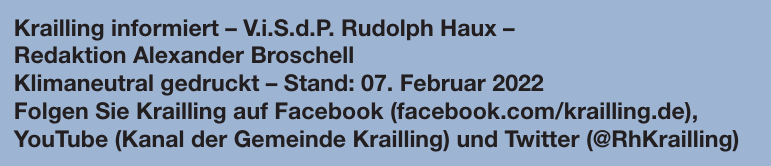 Krailling informiert – V.i.S.d.P. Rudolph Haux – Redaktion Alexander Broschell